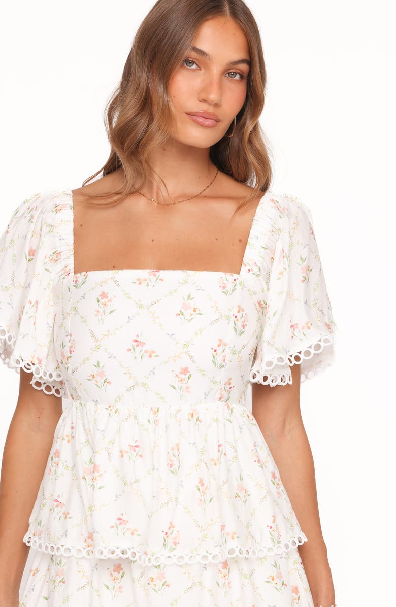 Petal & Pup Chapel Maxi Dress, Alternate, color, White Vintage Floral