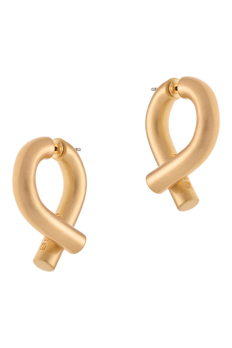 Taylor Tubular Metal Twist Front/Back Earrings, Main, color, GOLD TONE