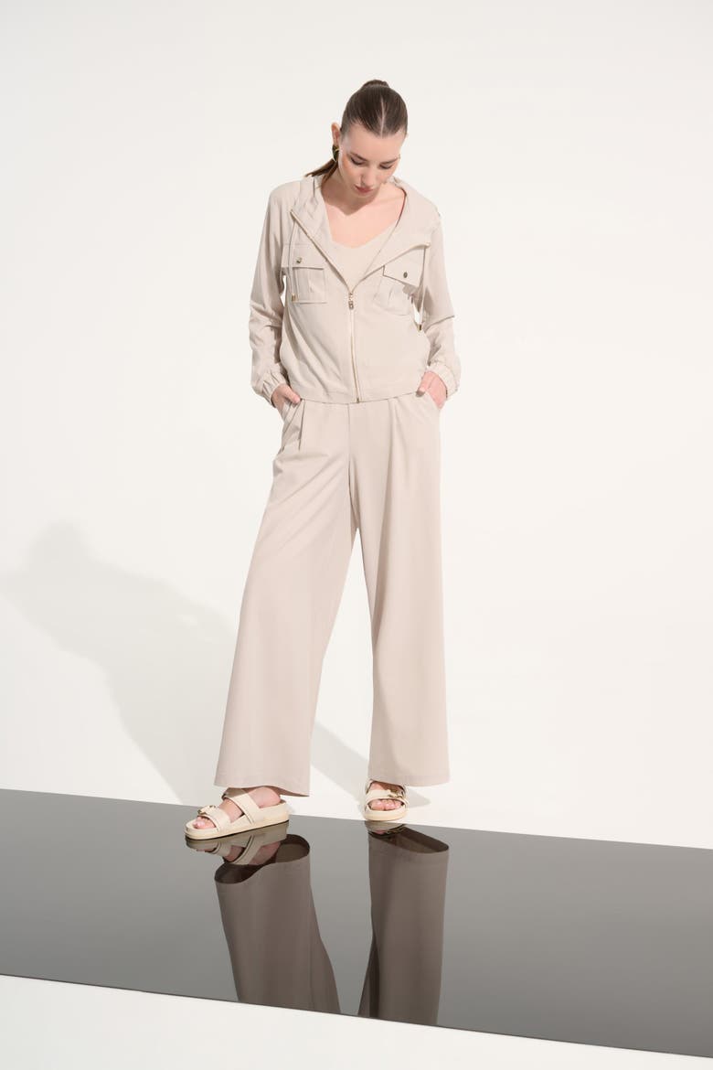 Stretch Woven Pull-On Wide Leg Pants, Alternate, color, Moonstone