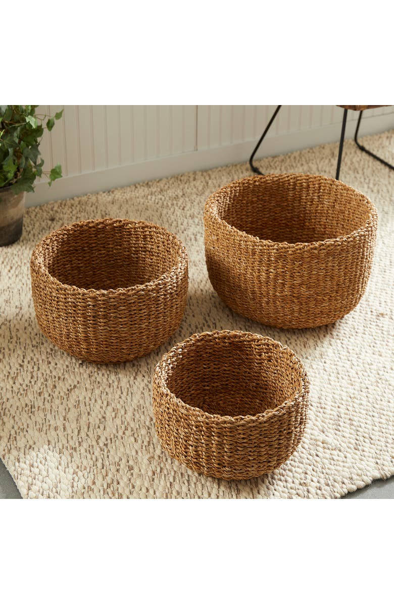 Napa Home & Garden Seagrass Cylindrical Baskets Set of 3, Alternate, color, 