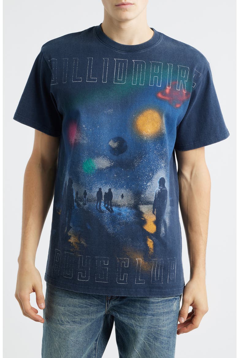 BB Mist Oversize Cotton Graphic T-Shirt, Main, color, NAVY BLAZER