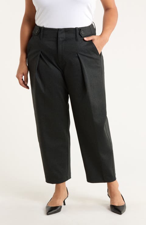 Tailored Tab Waist Pants (Plus)