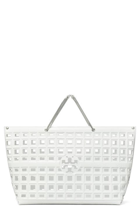 Ella Croc Embossed Leather Shopping Basket Tote