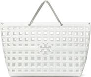 Tory Burch Ella Croc Embossed Leather Shopping Basket Tote