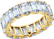 Crislu Emerald Cut Eternity Band Ring