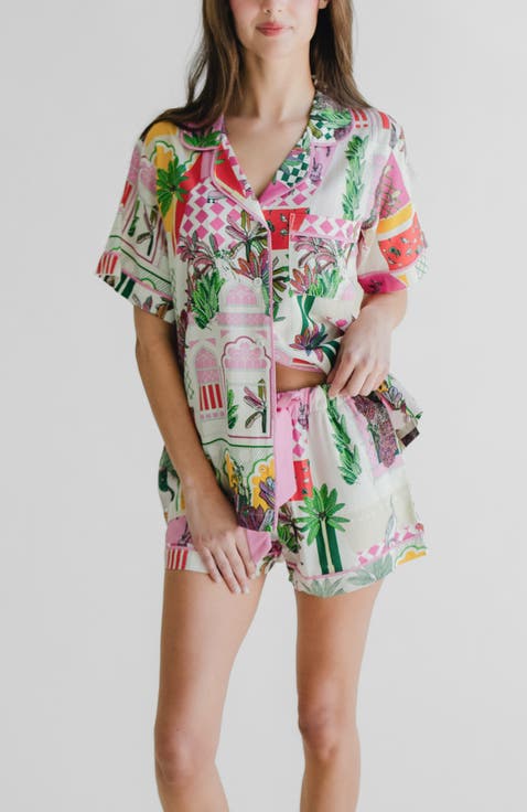 Greco Garden Pajama Shorts Set