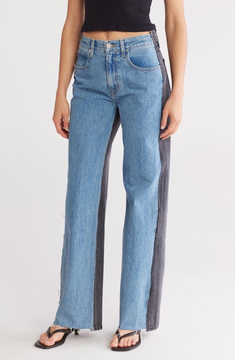 Grace Reworked Panelled Wide Leg Jeans (Pacific Moon)