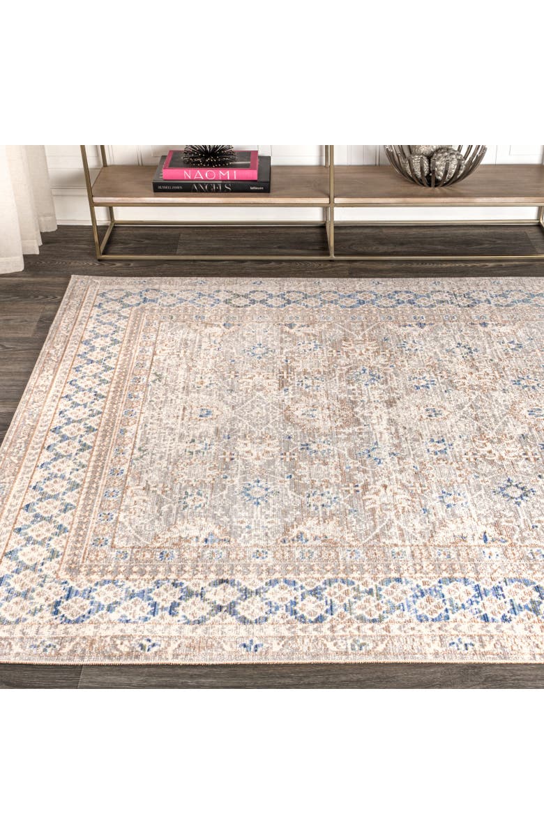 JONATHAN Y Goa Floral Medallion Traditional Area Rug, Alternate, color, Gray/Blue