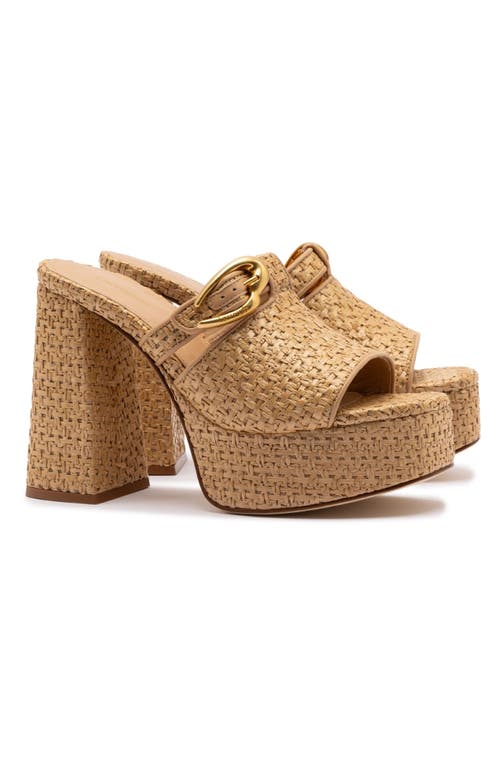Larroude Larroudé Dolly Verona Mule In Natural Raffia In Sand