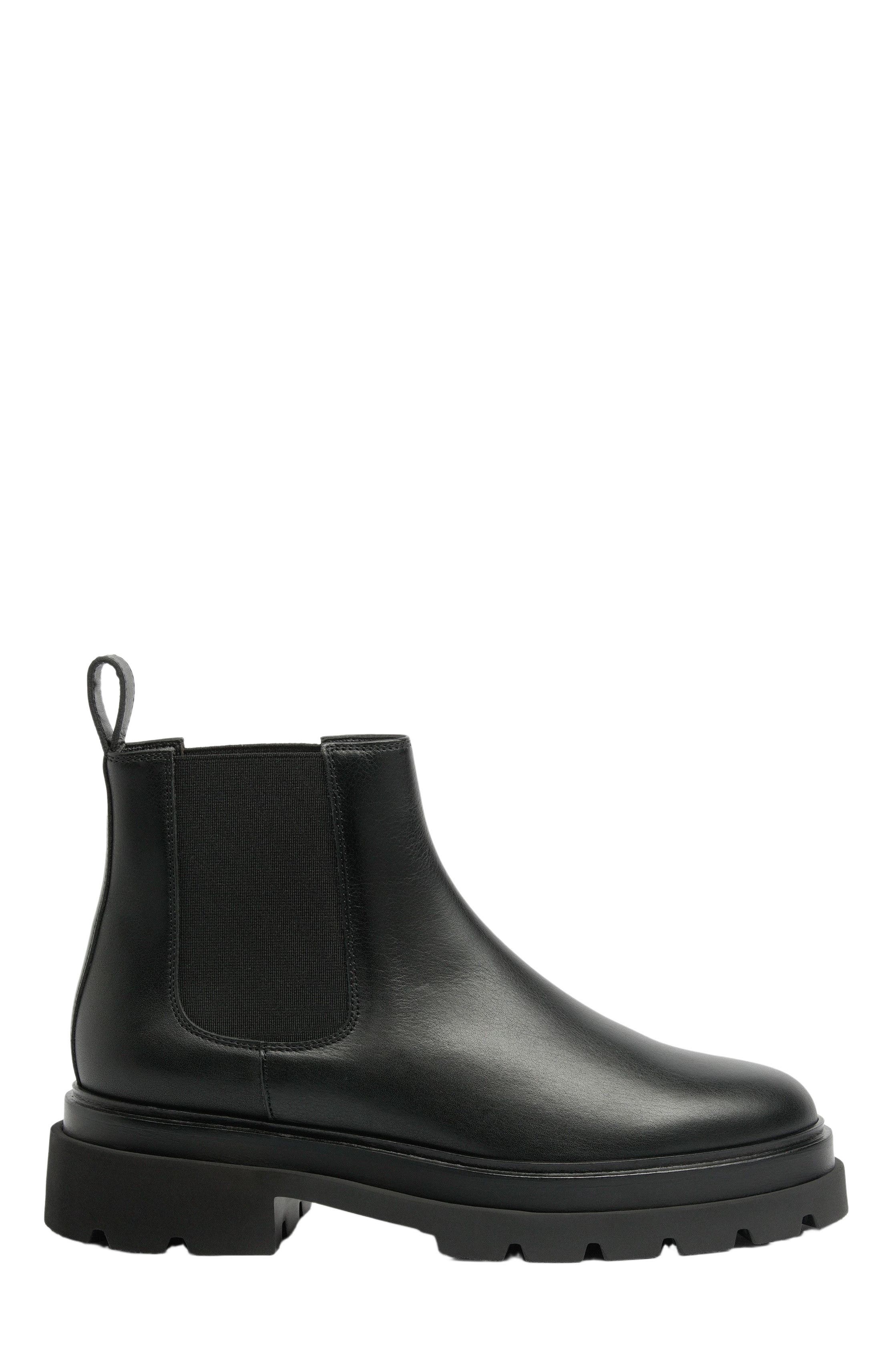 Santoni Women's leather Chelsea boot, Main, color, Black