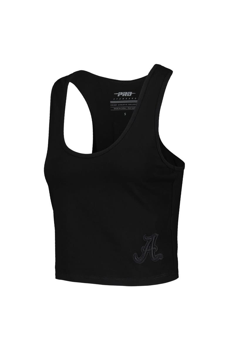 PRO STANDARD Women's Pro Standard Black Alabama Crimson Tide Tonal Neutral Fitted Waist Length Racerback Tank Top, Alternate, color, Black