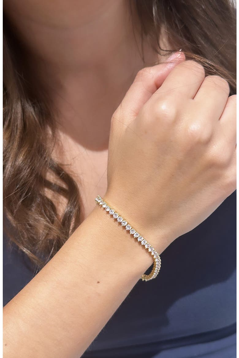 Round Cubic Zirconia Tennis Bracelet, Alternate, color, GOLD