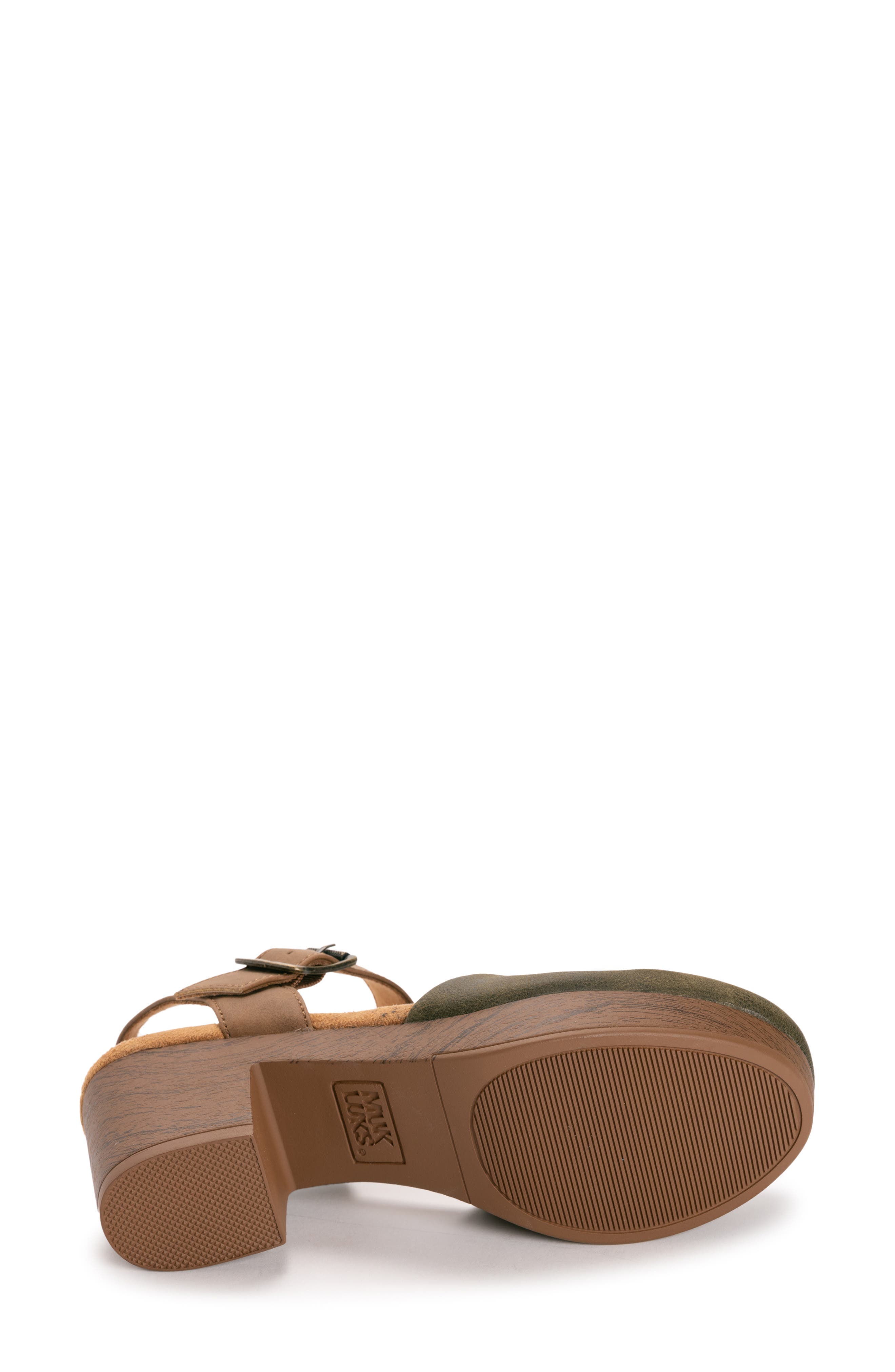 MUK LUKS Merritt Quarter Strap Platform Pump, Alternate, color, Olive/ Tan