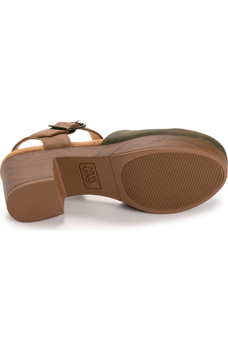 MUK LUKS Merritt Quarter Strap Platform Pump, Alternate, color, Olive/ Tan