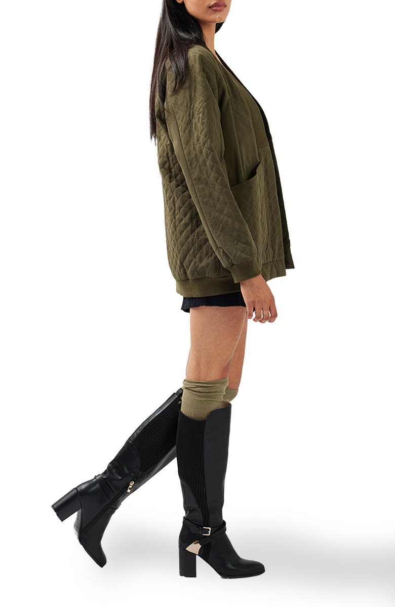 Belle & Bloom Over it Cotton Quilted Bomber Jacket, Alternate, color, Military