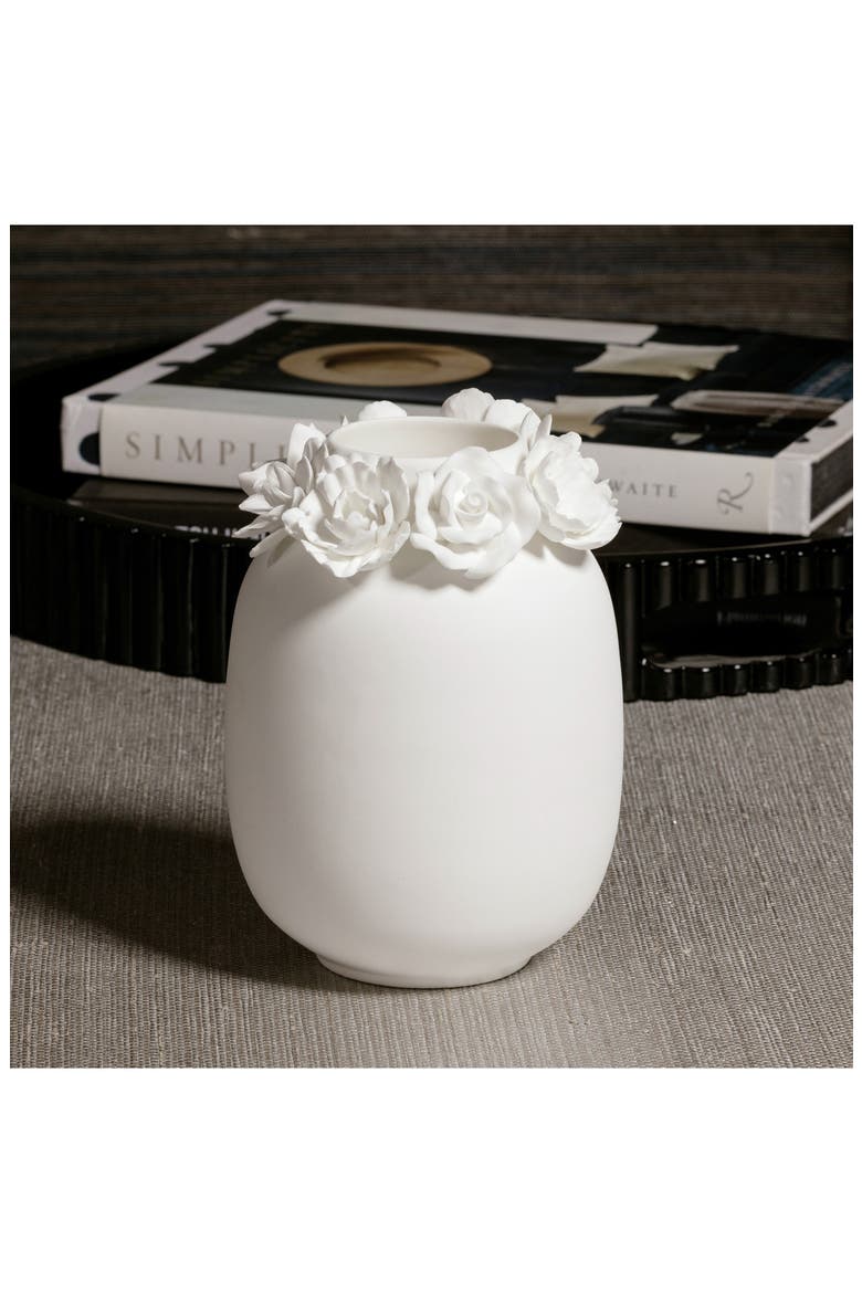 Petite Couronne Fine Bone China Vase, Alternate, color, WHITE
