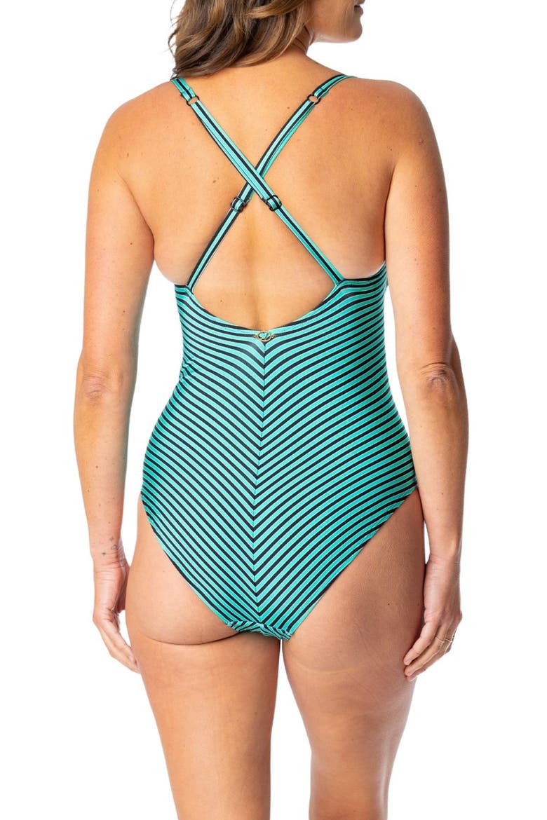 Carolyne Underwire One-Piece Swimsuit, Alternate, color, BLACK/ TEAL