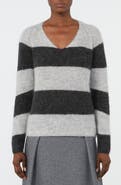 MM by Max Mara Ricetta Stripe Mohair & Wool Blend Sweater