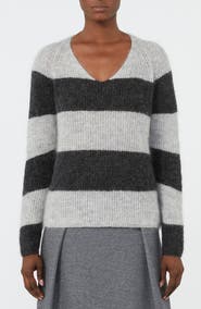 MM by Max Mara Ricetta Stripe Mohair & Wool Blend Sweater