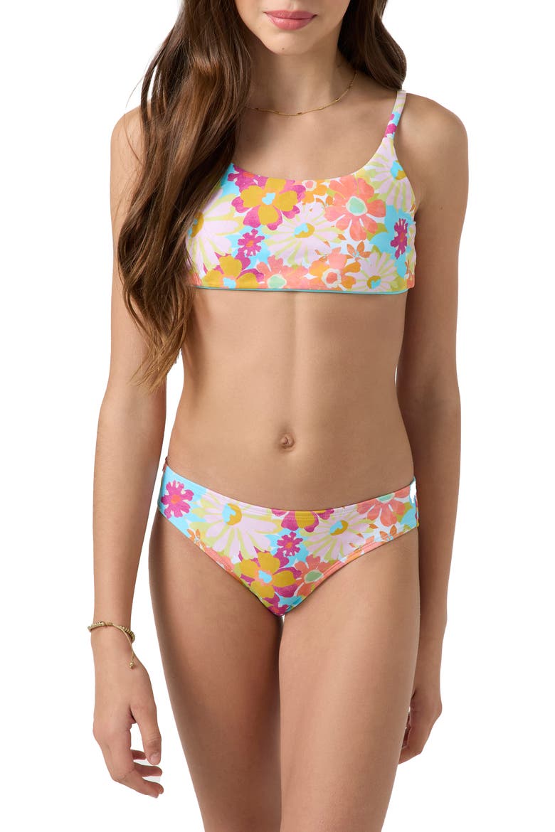 Brasilia Floral Reversible Two-Piece Swimsuit, Main, color, MULTI CLR