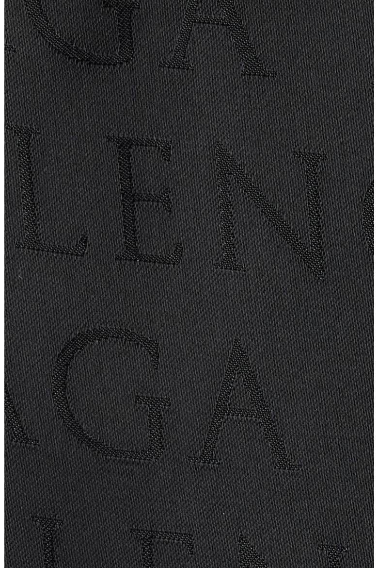 Cocoon Logo Jacquard Oversize Satin Button-Up Shirt, Alternate, color, 1000 BLACK