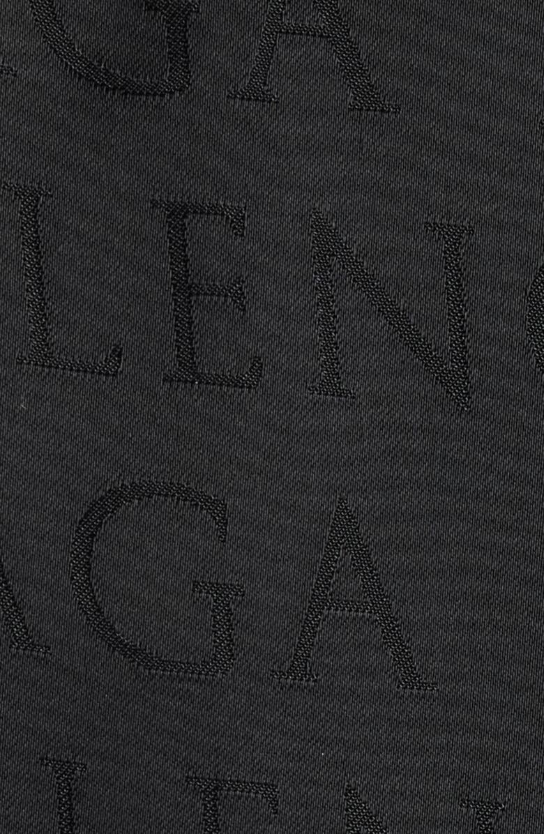 Balenciaga Cocoon Logo Jacquard Oversize Satin Button-Up Shirt, Alternate, color, 1000 Black