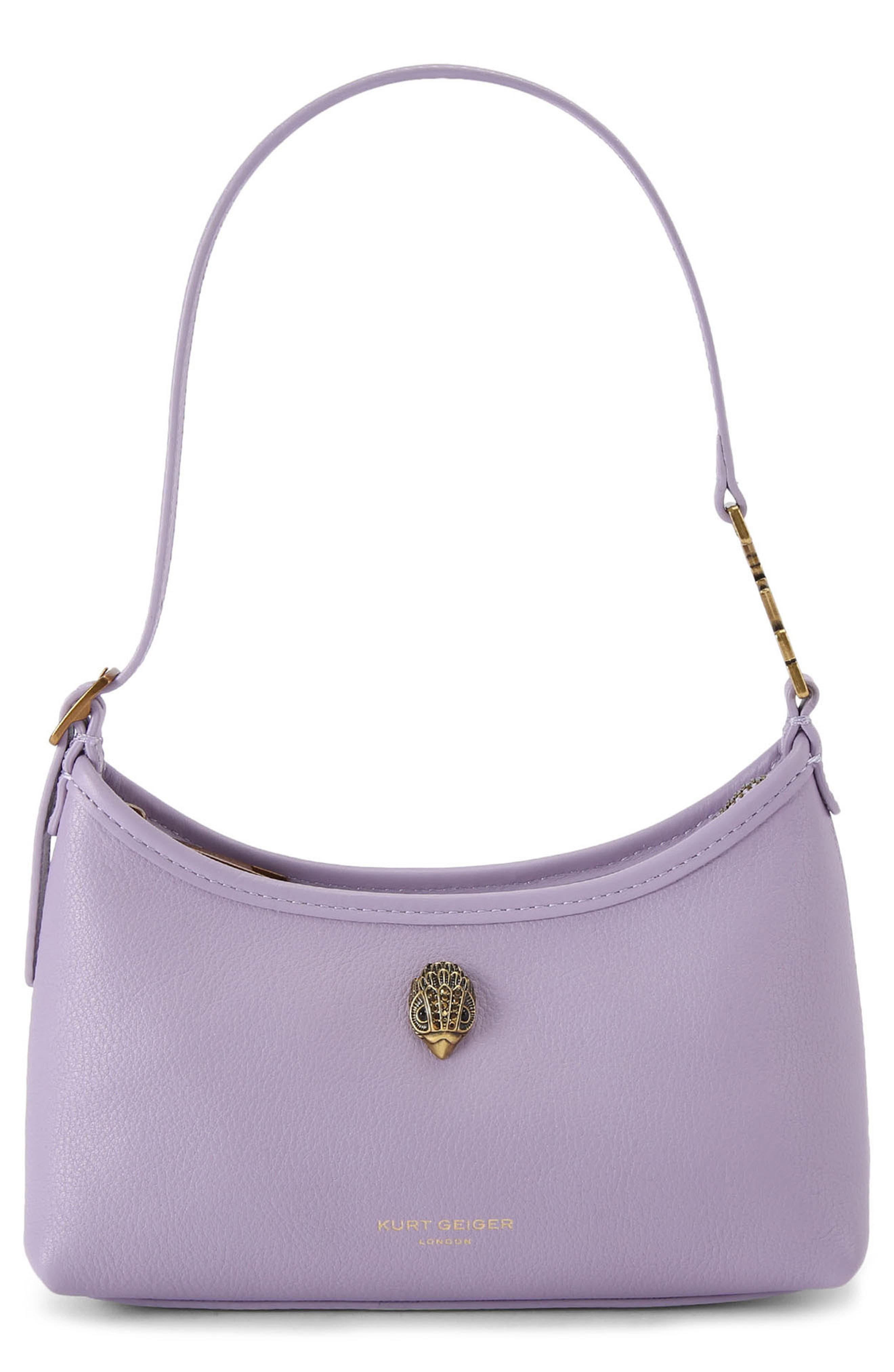 Kurt Geiger London Kurt Sling Leather Shoulder Bag, Main, color, Lilac