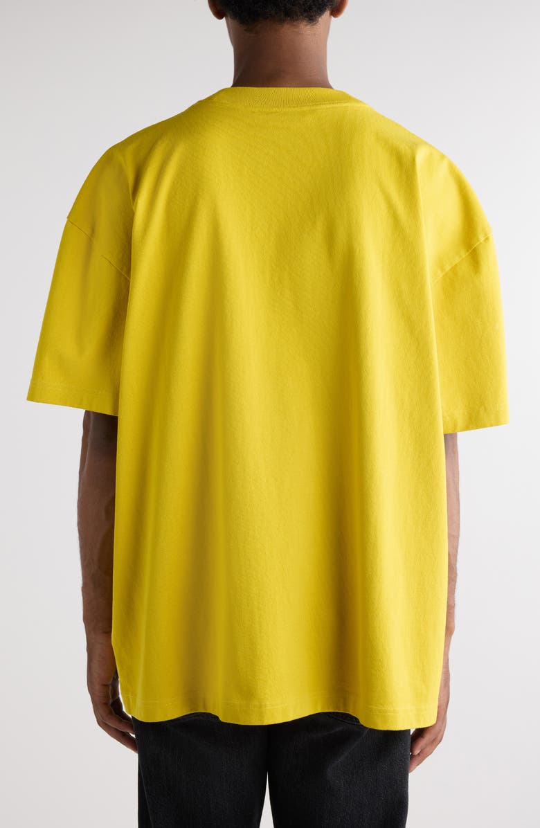 Acne Studios Oversize Logo Graphic T-Shirt, Alternate, color, Mustard Yellow