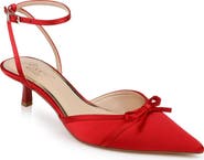 Jewel Badgley Mischka Talasia Ankle Strap Pointed Toe Kitten Heel Pump