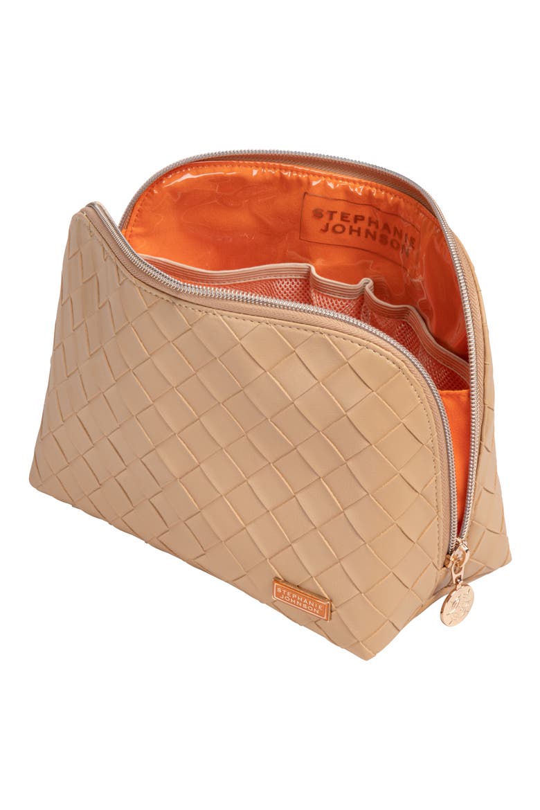 Belize Toasted Almond Lola Makeup Bag, Alternate, color, TOASTED ALMOND