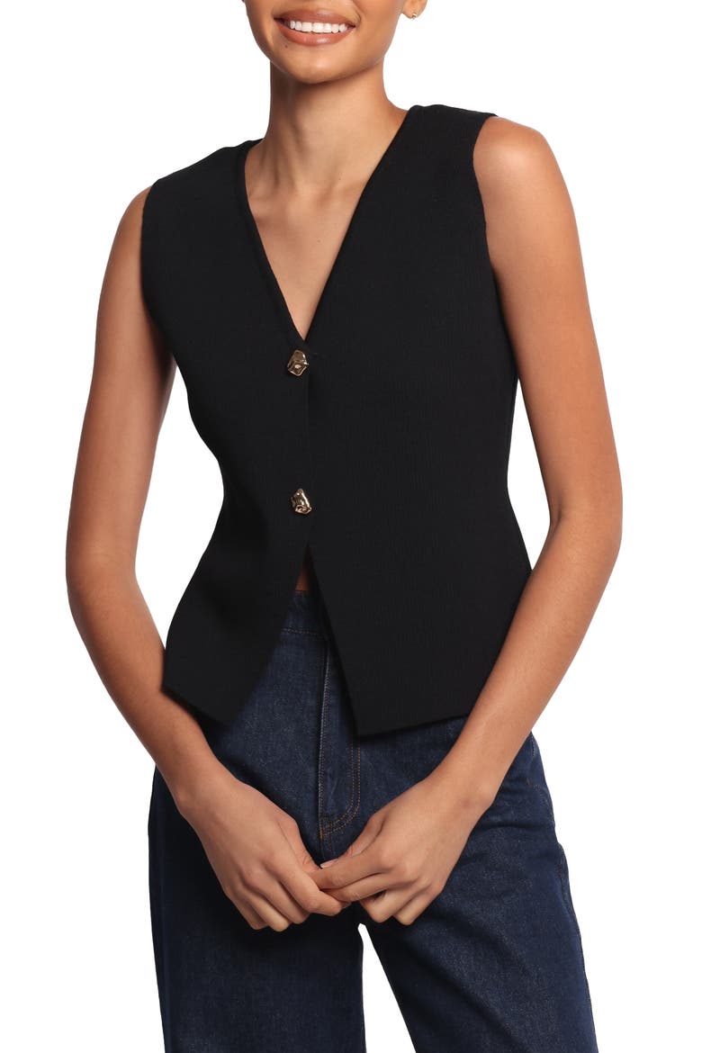 Everlee Knit Vest, Main, color, BLACK