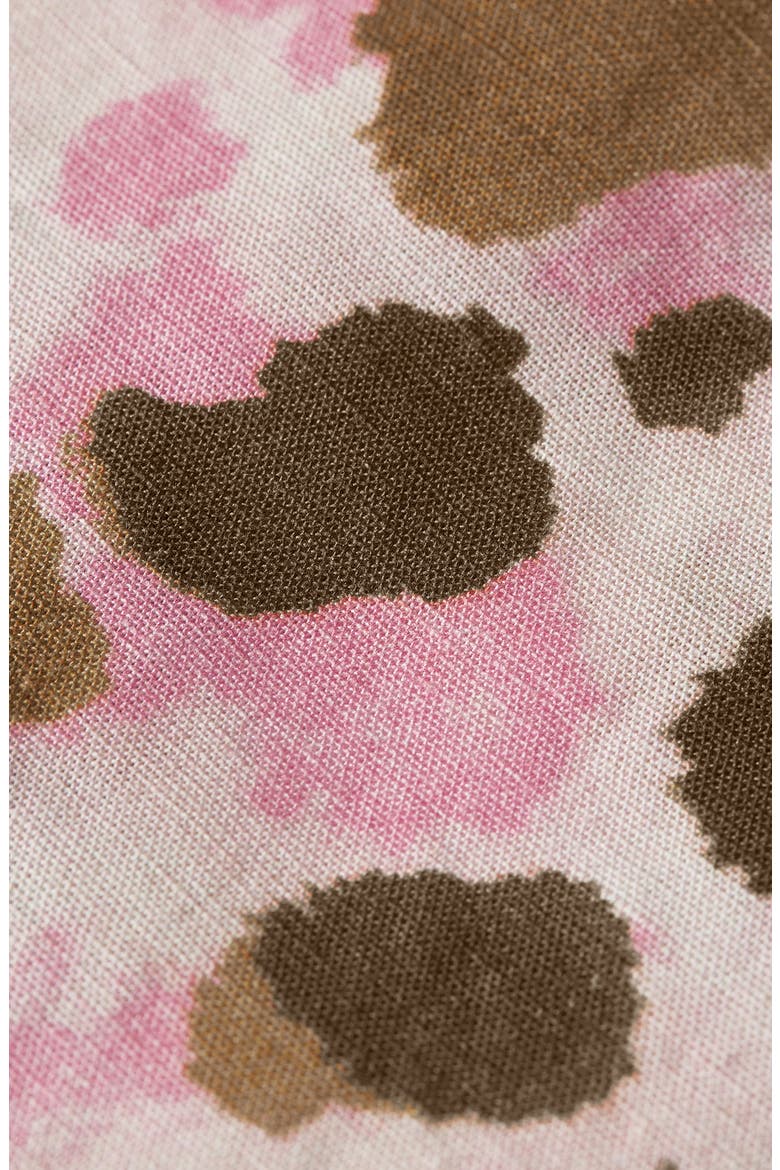 Kids' Abstract Print Ruffle Accent Cotton & Linen Top, Alternate, color, PAINTERLY ANIMAL LILAC SNOW