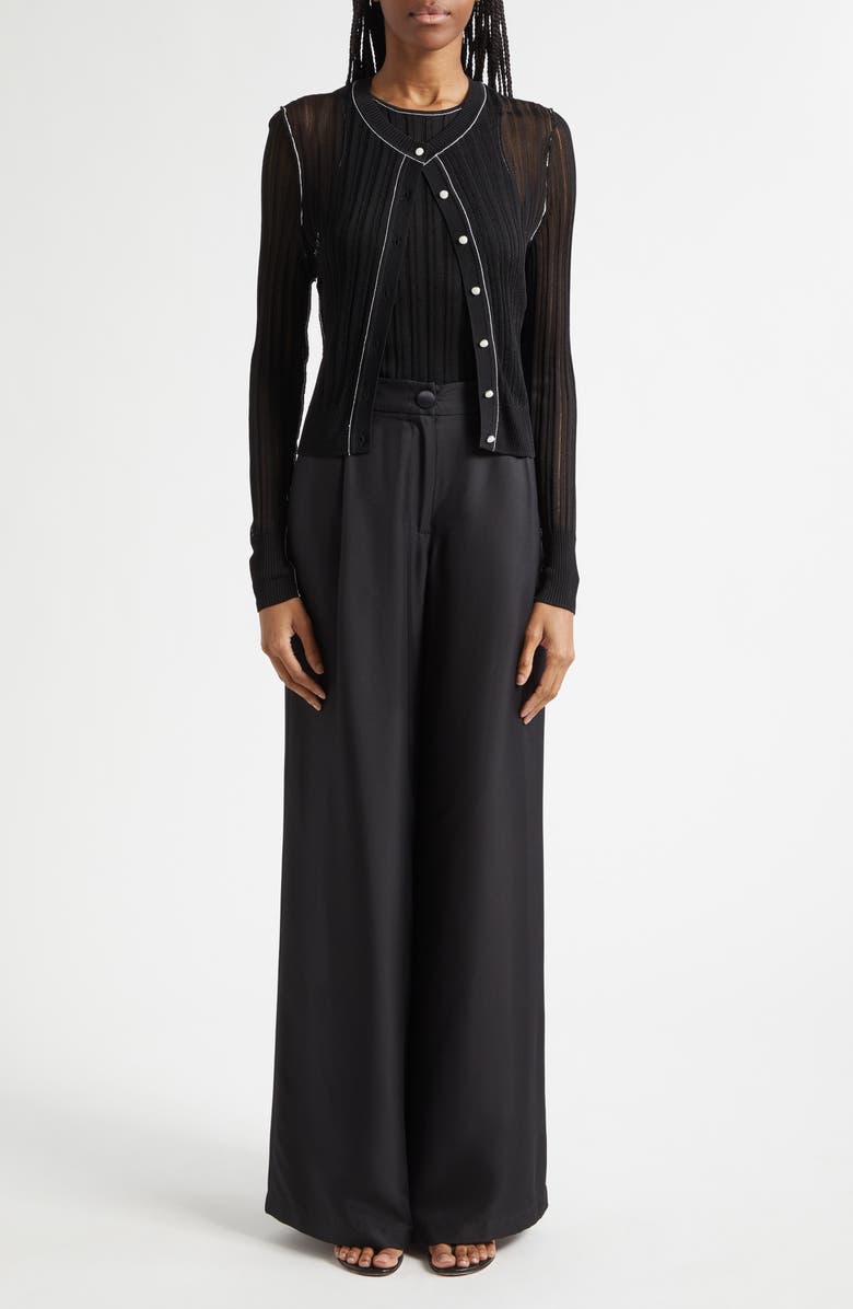 Toccin Crosby Ribbed Button Front Crop Cardigan, Alternate, color, 