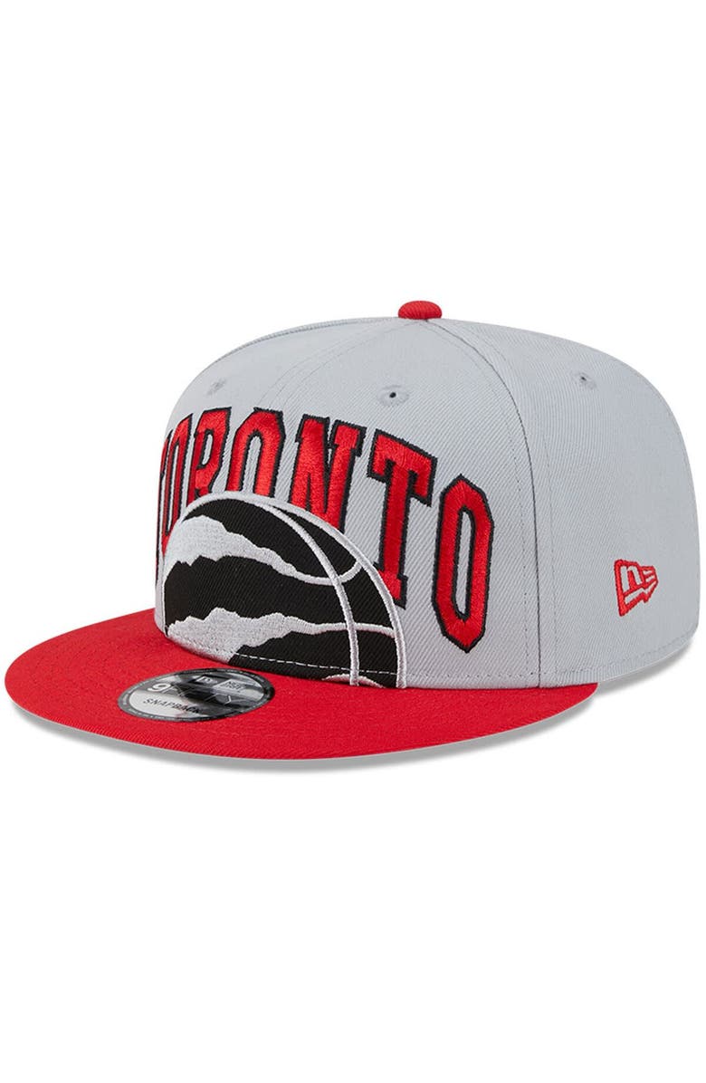 New Era Men's New Era Gray/Red Toronto Raptors Tip-Off Two-Tone 9FIFTY Snapback Hat, Main, color, Gray