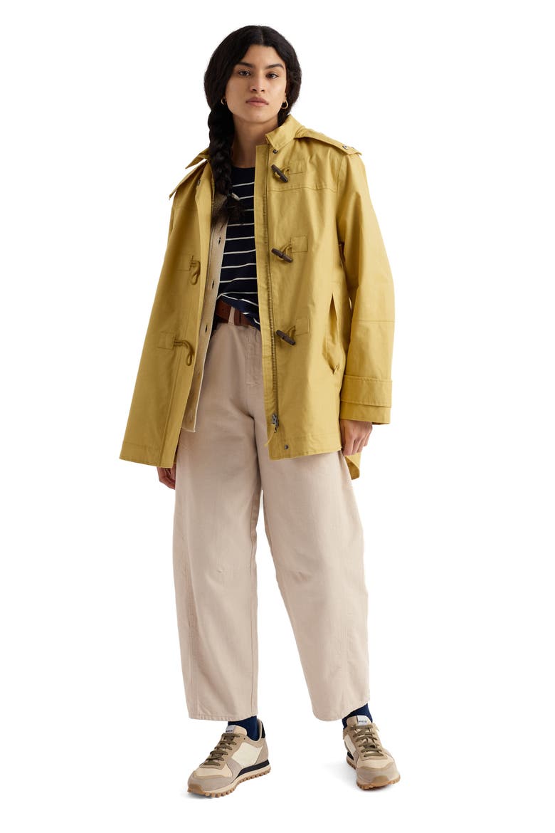 Sea Drift Waterproof Linen & Cotton Rain Coat, Alternate, color, PEAR