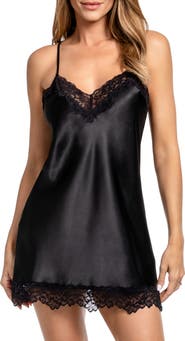 In Bloom by Jonquil Paulina Lace Trim Satin Chemise