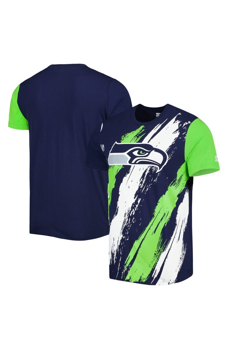 STARTER Men's Starter College Navy Seattle Seahawks Extreme Defender T-Shirt, Main, color, 