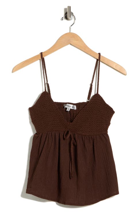 Crochet Trim Babydoll Tank
