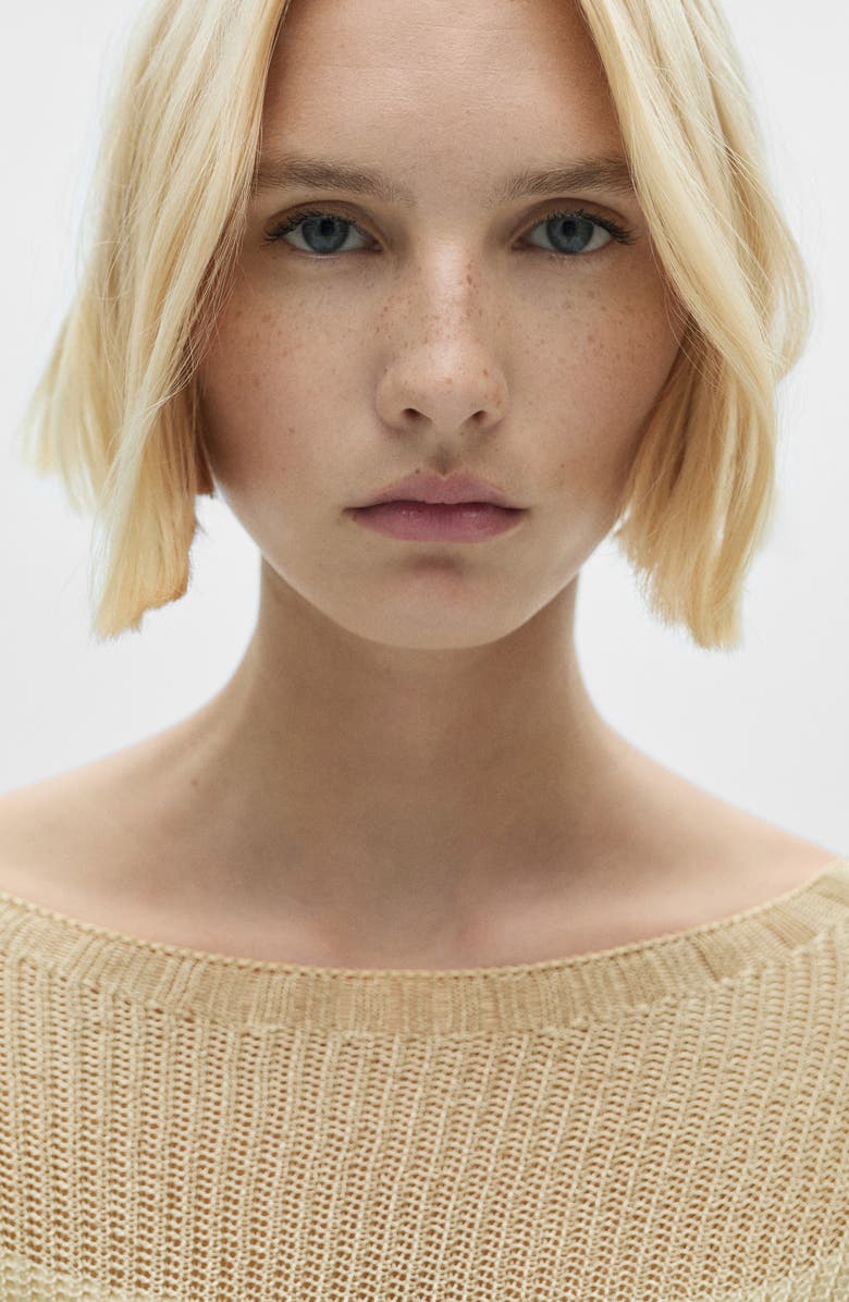 MANGO Metallic Open Stitch Sweater, Alternate, color,