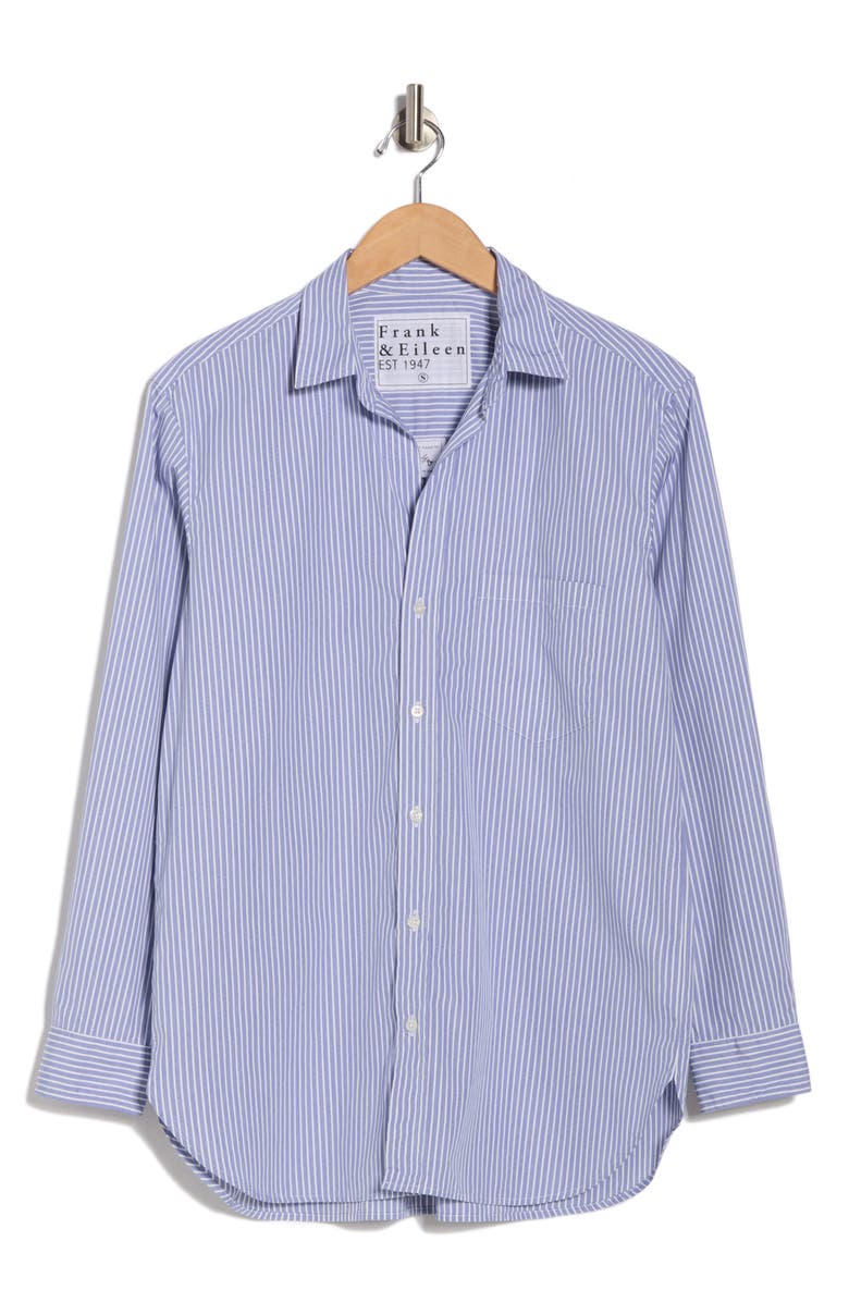 Frank & Eileen Stripe Cotton Button-Up Shirt, Main, color, Blue White Stripe