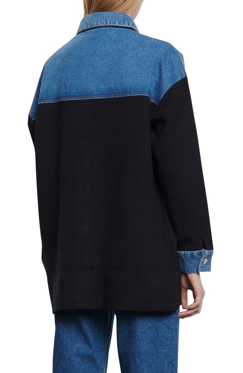 SANDRO Mixed Media Jacket, Alternate, color,