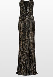 Jenny Packham Euphoria Sequin-Embellished Strapless Dress