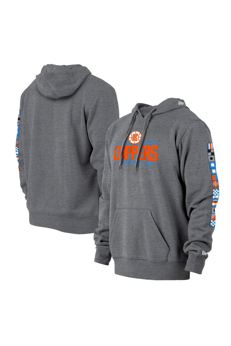 Men's New Era Gray LA Clippers 2021/22 City Edition Pullover Hoodie, Main, color, Gray