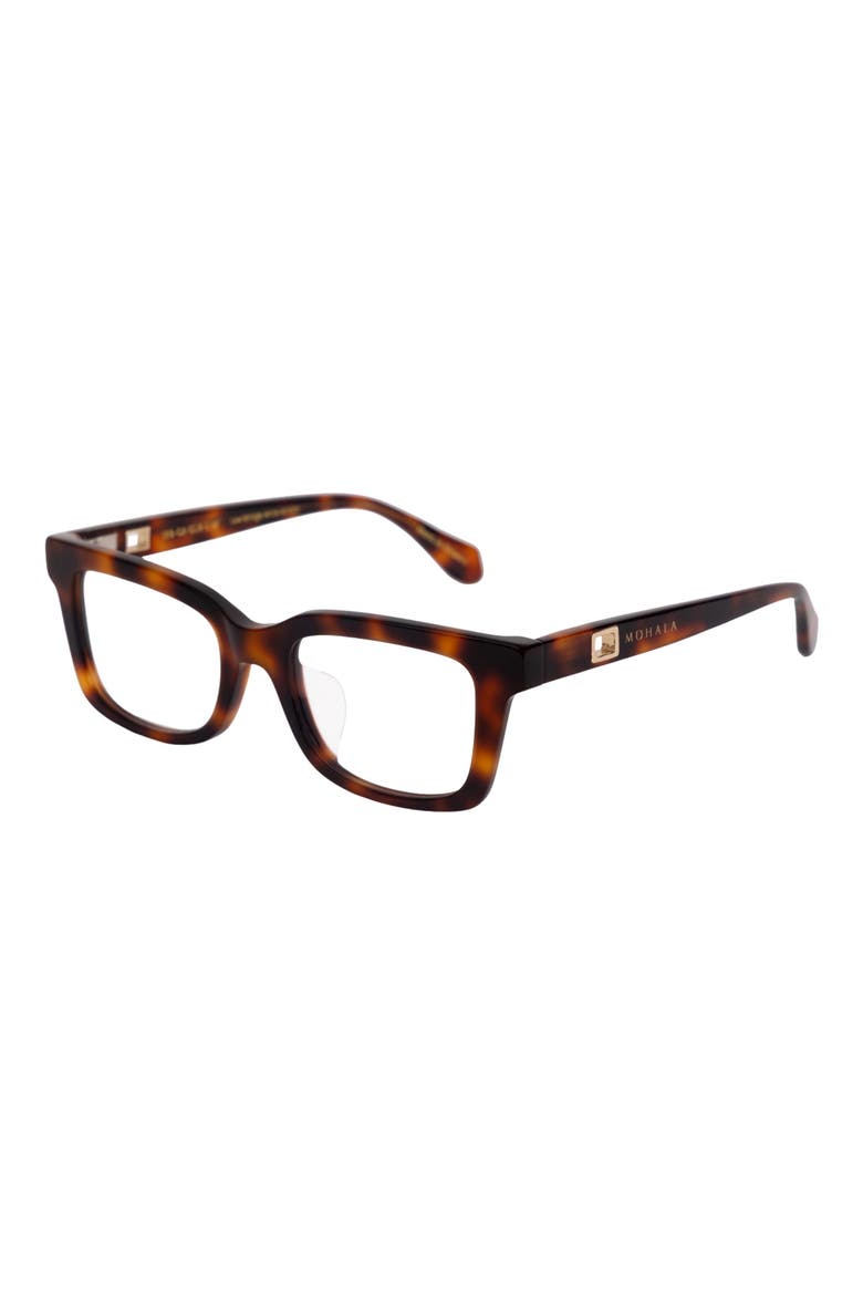 Hapuna 52mm Low Nose Bridge Wide Width Square Optical Glasses, Alternate, color, CAPPUCCINO / CLEAR LENSES