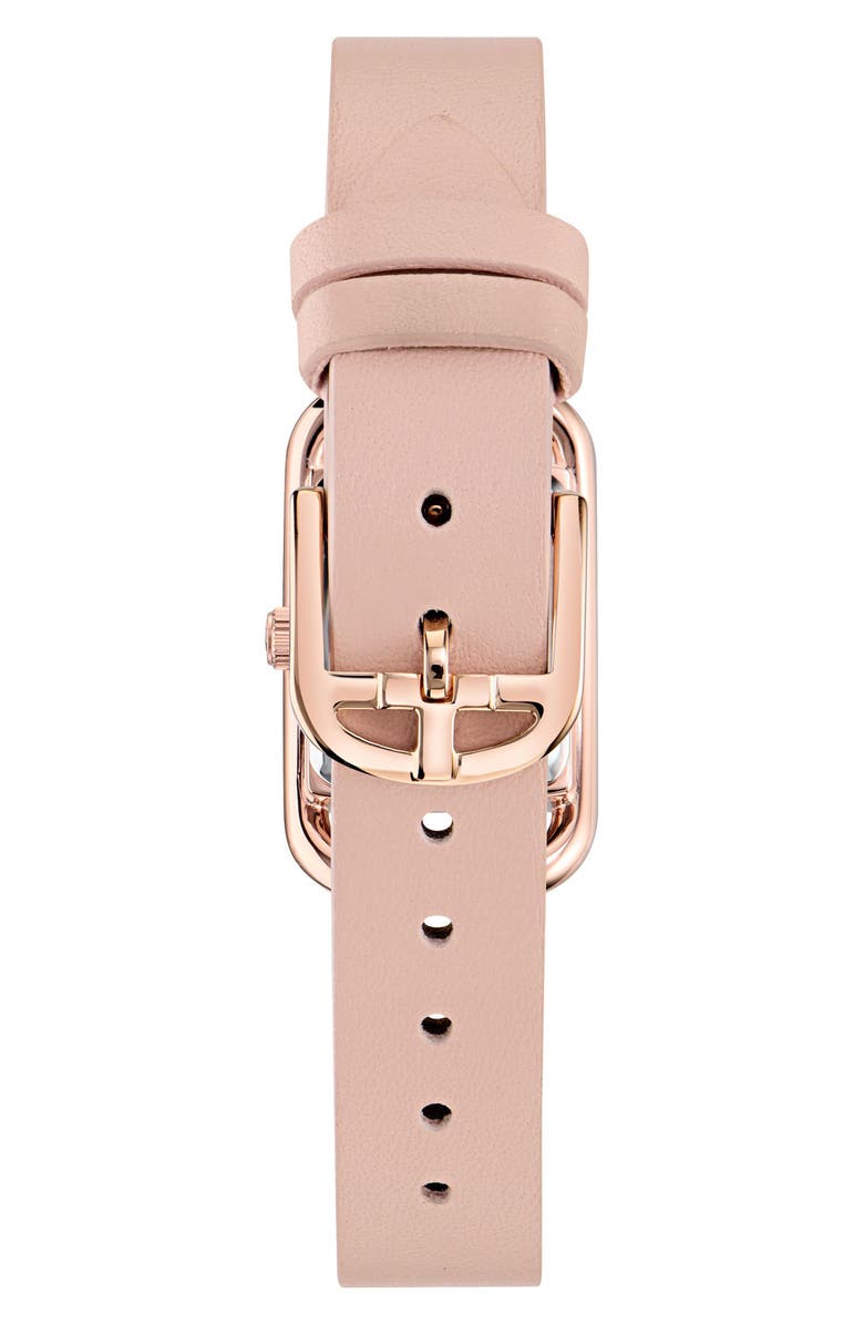 Ted Baker London Iconic Leather Strap Watch, 8mm x 12mm, Alternate, color, Pink