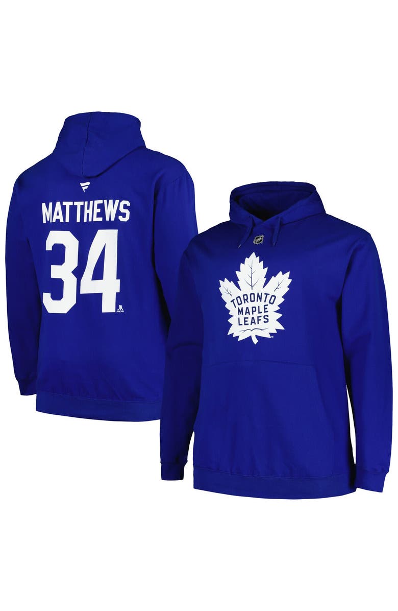 PROFILE Men's Profile Auston Matthews Blue Toronto Maple Leafs Big & Tall Name & Number Pullover Hoodie, Main, color, Blue