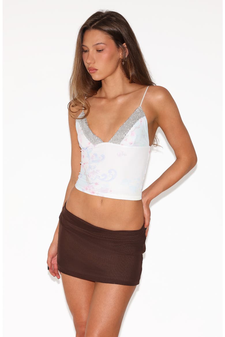 Fenella Sequin Trim Crop Camisole, Alternate, color, CHERRY BLOSSOM