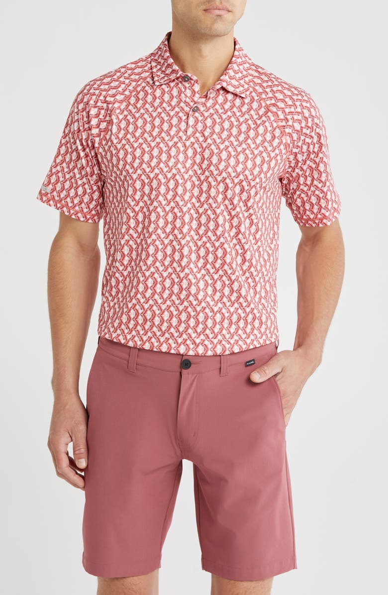 Tommy Bahama Fresco Geo Polo, Main, color, Red Ginger