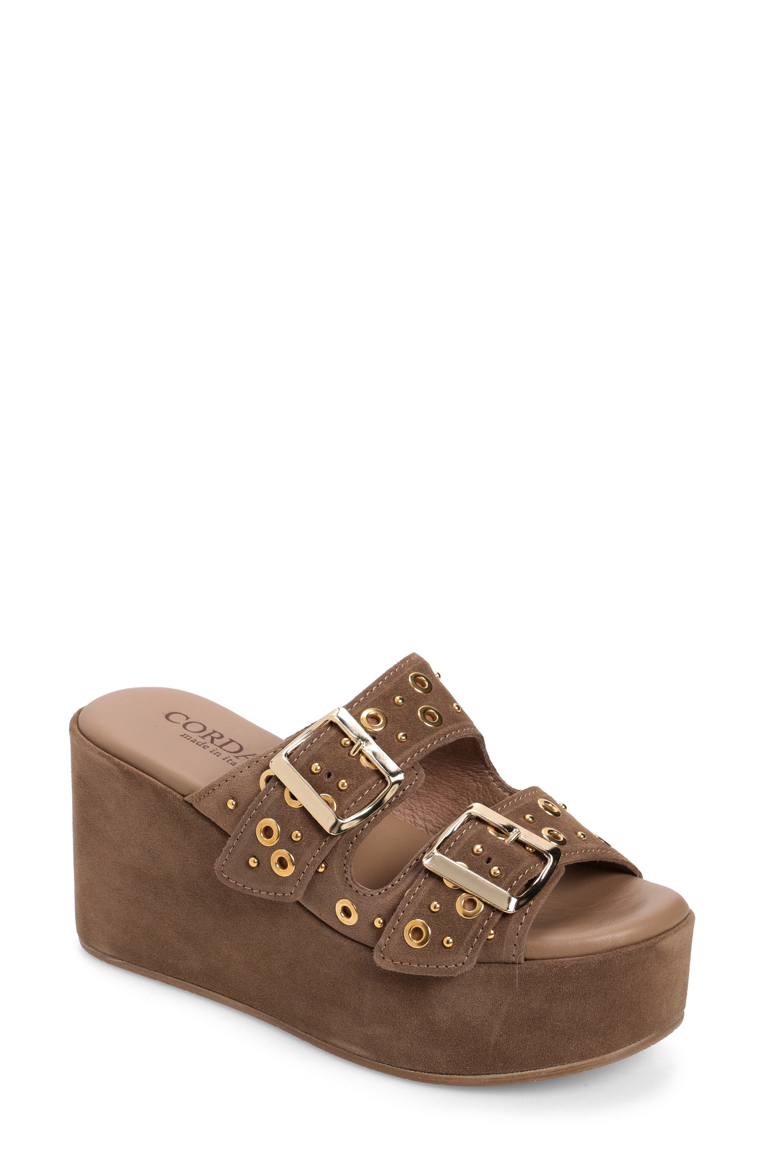 Jayne Platform Wedge Slide Sandal, Main, color, CROSTA FANGO