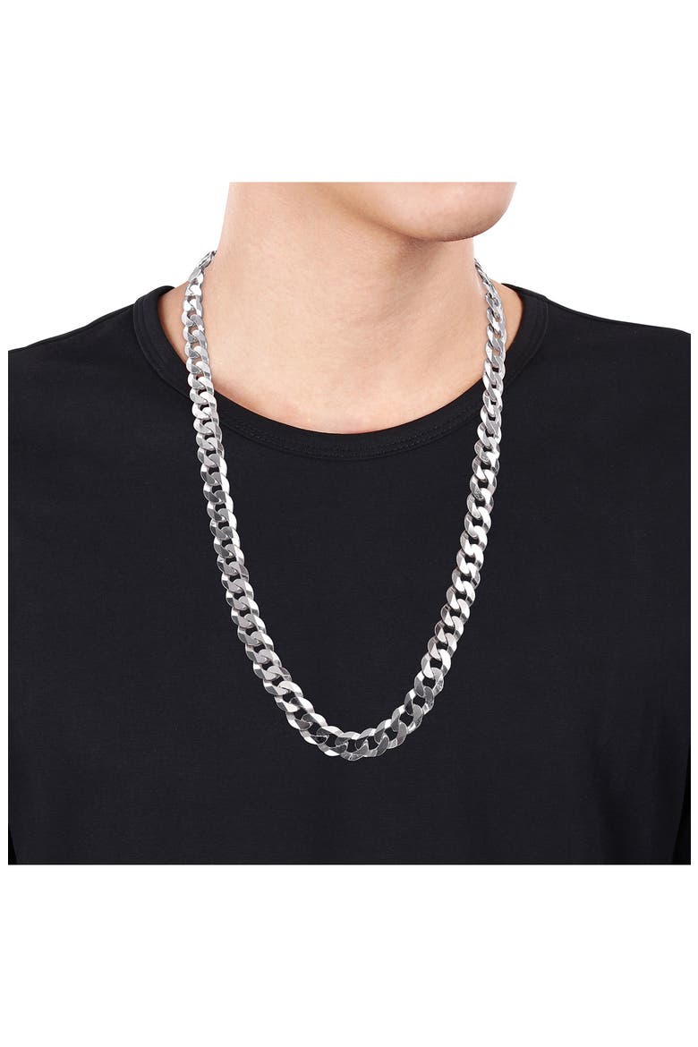 Sterling Silver Curb Link Chain Necklace, Alternate, color, WHITE